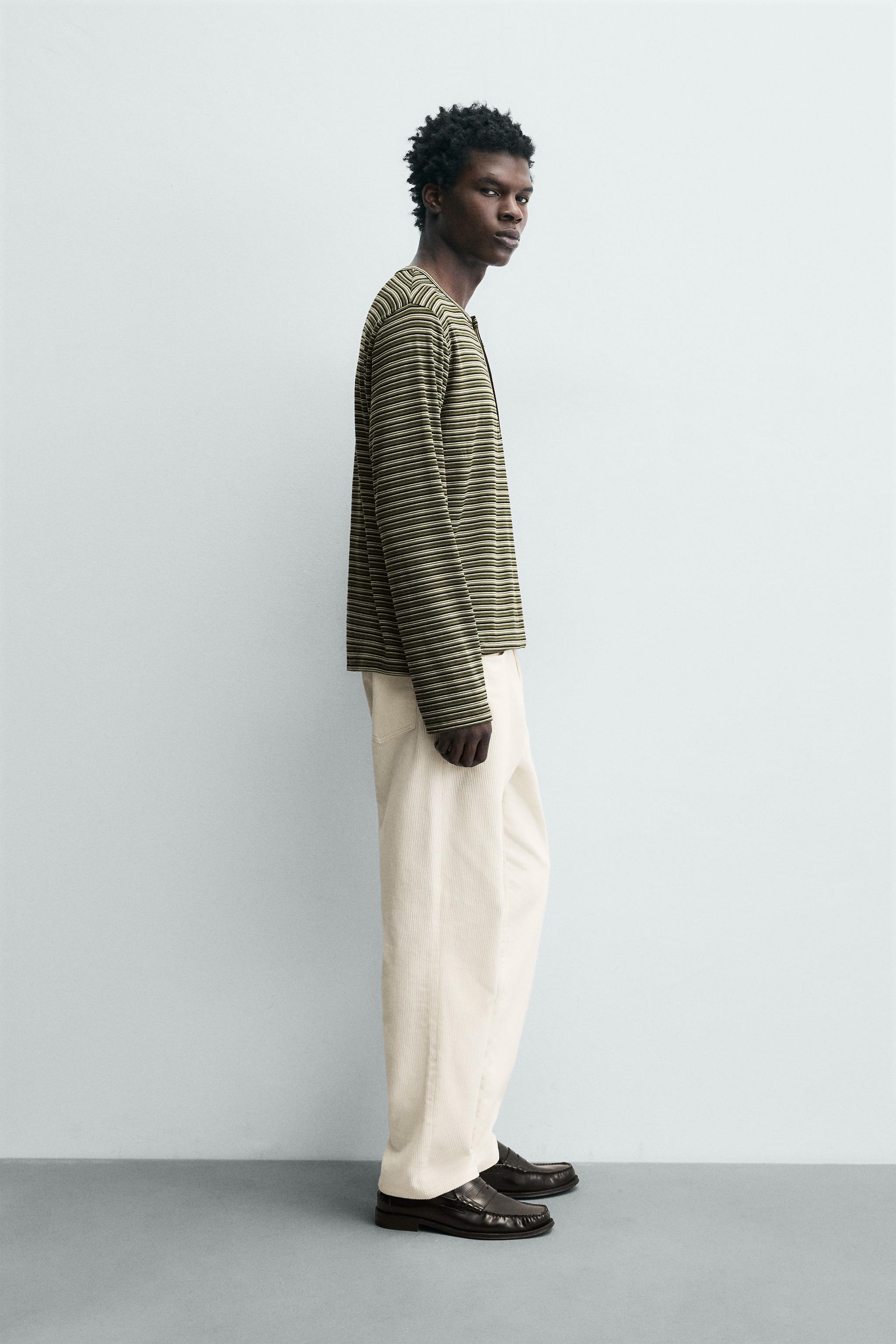 STRIPED HENLEY T-SHIRT